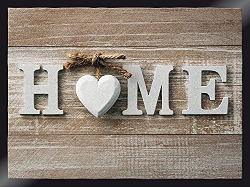 ID Mat 6080 Decohome Fußabtreter mit Herzmotiv, Polyamidfaser / PVC (Polyvinylchlorid-Kunststoff), Beige, 60 x 80 x 0,67 cm von ID MAT