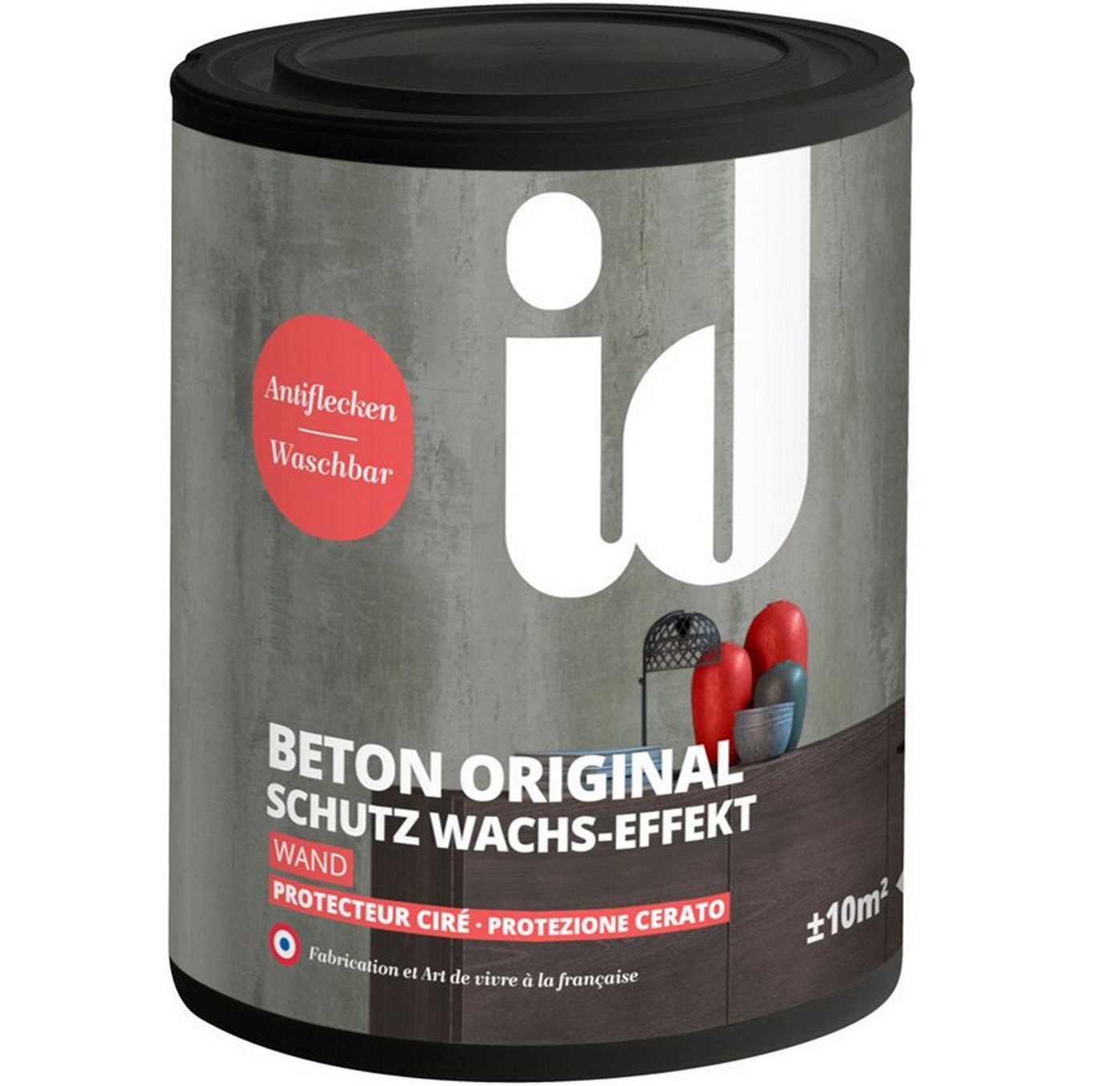 ID PARIS Effekt-Zusatz Beton Original 1 Liter Schutz Wachs-Effekt farbloses Gel id Paris, Abwaschbar und Fleckenschutz von ID PARIS