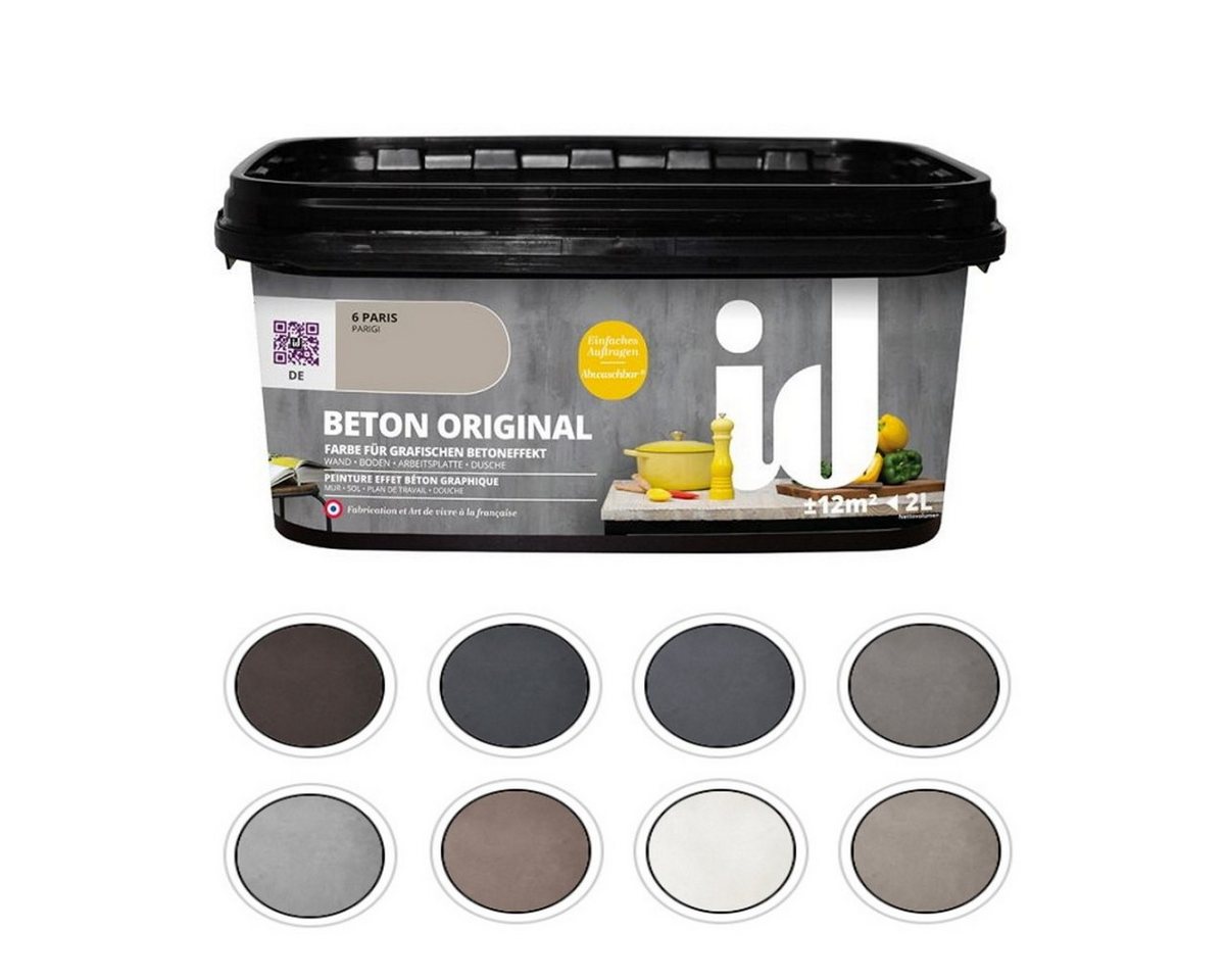 ID PARIS Wandfarbe Beton original 2 Liter Wandfarbe Grafischer Betoneffekt id Paris, 2 Liter, Betonoptik, Betoneffekt ID PARIS Wandfarbe Beton original 2 Liter Wandfarbe Grafischer Betoneffekt id Paris, 2 Liter, Betonoptik, Betoneffekt von ID PARIS