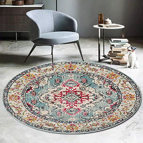 IDADTHAT Schlafzimmer Gang Balkon Terrassen Küchen Teppich Runder Teppich Retro-nostalgisches Muster Diameter 1.4M von IDADTHAT