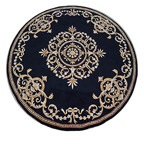 IDADTHAT Traditioneller Orient Carpet Runder Teppich Farbiger Teppich Einfaches schwarzes Muster Diameter 1.5M von IDADTHAT