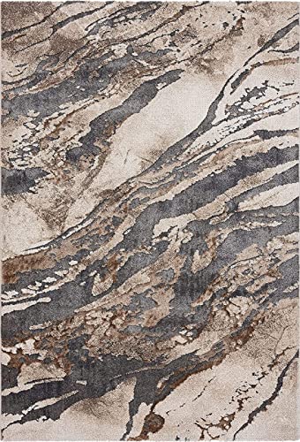 beunruhigtes dunkelgraues braunes abstraktes Muster Moderner Küchenteppich Flauschiger Teppich 80x160CM (2'6''x5'2'') von IDADTHAT