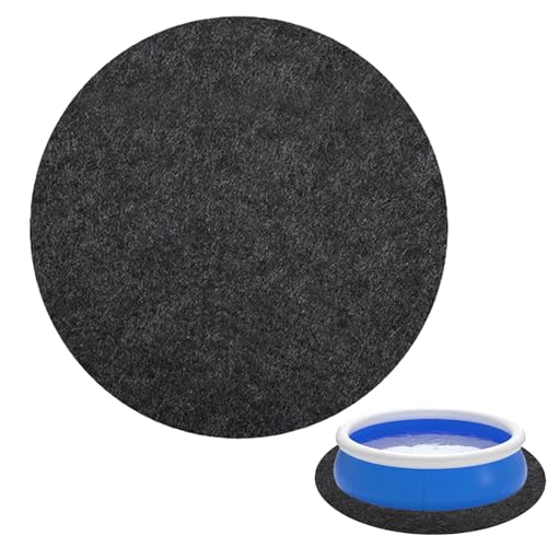 IDAMAKON Pool Unterlage Rund 200cm, Poolunterlage rutschfeste Unterlage Rund, Wiederverwendbare Poolmatten Schutzboden, Faltbarer Wasserabsorbierende Pool Bodenpolsterung, Pool Bodenplane Schwarz von IDAMAKON