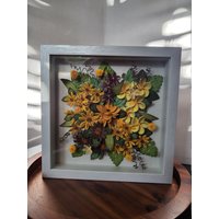 Quilling - Gelbe Blumen Wanddeko Papierblumen Wandbehang Blumengesteck Geburtstagsgeschenk Weihnachtsgeschenk Ostergeschenke von IDCraftsArts