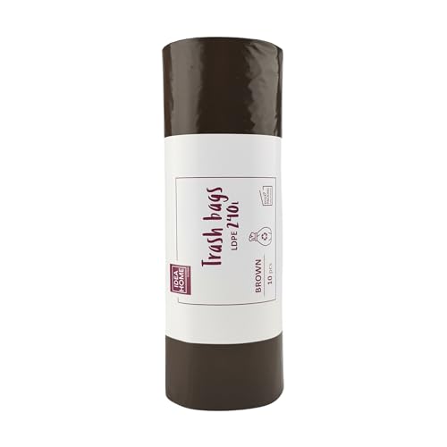 IDEA HOME-10 Stück LDPE Müllsäcke Abfallbeutel Mülltüten Kehrichtsäcke Entsorgung Mülltrennung Braun 240L von IDEA HOME