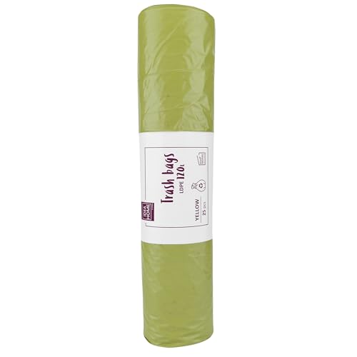 IDEA HOME-25 Stück LDPE Müllsäcke Abfallbeutel Mülltüten Kehrichtsäcke Entsorgung Mülltrennung Gelb 120L von IDEA HOME
