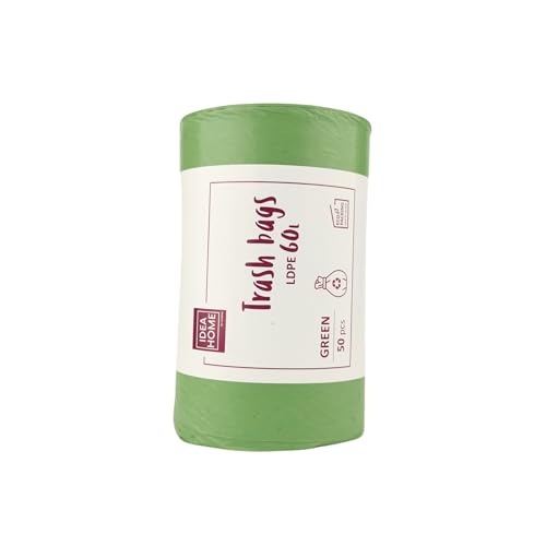 IDEA HOME-50 Stück LDPE Müllsäcke Abfallbeutel Mülltüten Kehrichtsäcke Entsorgung Mülltrennung Grün 60L von IDEA HOME