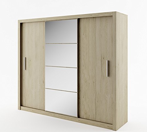 Schwebetürenschrank Kleiderschrank Schrank mit Schiebetür IDEA ID01 (Sanremo Eiche) von IDEA moebel24_pl