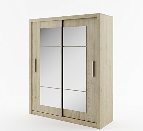 Schwebetürenschrank Kleiderschrank Schrank mit Schiebetür IDEA ID02 (Sanremo Eiche) von IDEA moebel24_pl