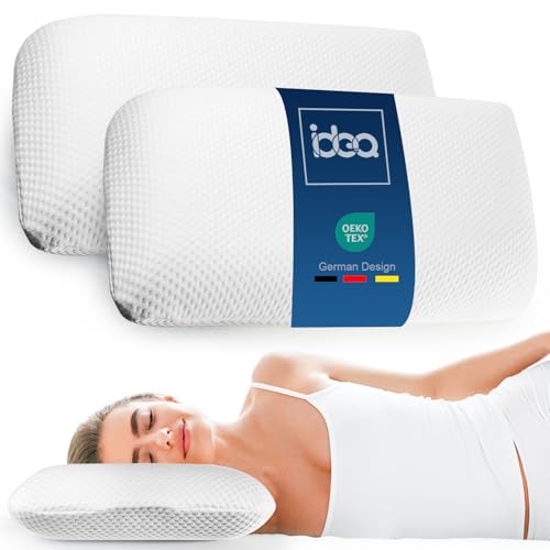 IDEA Kissen 40x60 2er-Set,Memory Foam Ergonomisches Orthopädisches Nackenkissen Kopfkissen, Nackenstützkissen Neck Pillow, Nackenhörnchen Erwachsene, Kopfkissen 40x60cm Nackenschmerzen Testsieger IDEA Kissen 40x60 2er-Set,Memory Foam Ergonomisches Orthopädisches Nackenkissen Kopfkissen, Nackenstützkissen Neck Pillow, Nackenhörnchen Erwachsene, Kopfkissen 40x60cm Nackenschmerzen Testsieger von IDEA