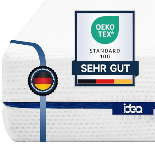 IDEA Matratze 90x200 cm, 2in1 Härtegrade Ortho Kaltschaummatratze, Orthopädische 7-Zonen Matratze, Härtegrad H2 & H3,Weich & Fester, Öko-Tex Zertifiziert (Höhe 18 cm, 90 x 200 cm) von IDEA