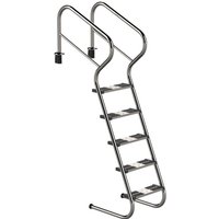 Eichenwald Poolleiter Modell 53 Treppenleiter mit Sicherheitsstufe Leiterlänge 1562mm 5 Stufen Eichenwald Poolleiter Modell 53 Treppenleiter mit Sicherheitsstufe Leiterlänge 1562mm 5 Stufen von IDEAL EICHENWALD