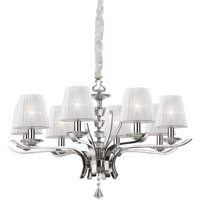 Ideal Lux - Pegaso - 8 Light Crystal Multi Arm Kronleuchter Chrom, Weiß, E14 von IDEAL LUX