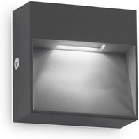 Ideal Lux - dedra Integrierte quadratische LED-Wandleuchte für den Außenbereich, Anthrazit, 160 lm, 3000 k, IP65 von IDEAL LUX