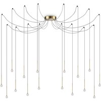 Lucciola 16-flammige LED-Cluster-Pendel-Deckenleuchte Messing, 3000 k, nicht dimmbar - Ideal Lux von IDEAL LUX