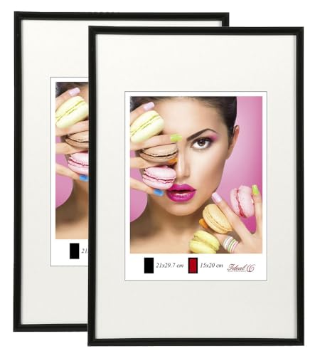 IDEAL TREND 2er 3er 5er Pack Photo Style Set Bilderrahmen Wanddeko Collage Poster Kunststoff Rahmen: Farbe: 2er Pack Schwarz | Format: 30x45 von IDEAL TREND