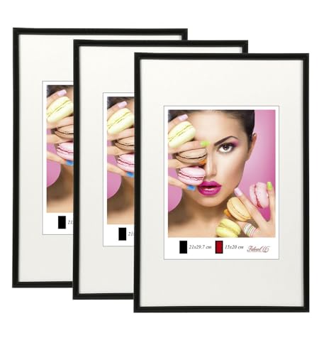 IDEAL TREND 2er 3er 5er Pack Photo Style Set Bilderrahmen Wanddeko Collage Poster Kunststoff Rahmen: Farbe: 3er Pack Schwarz | Format: 50x50 von IDEAL TREND