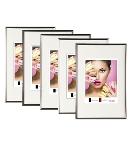 IDEAL TREND 2er 3er 5er Pack Photo Style Set Bilderrahmen Wanddeko Collage Poster Kunststoff Rahmen: Farbe: 5er Pack Stahl | Format: 29,7x42 DIN A3 von IDEAL TREND