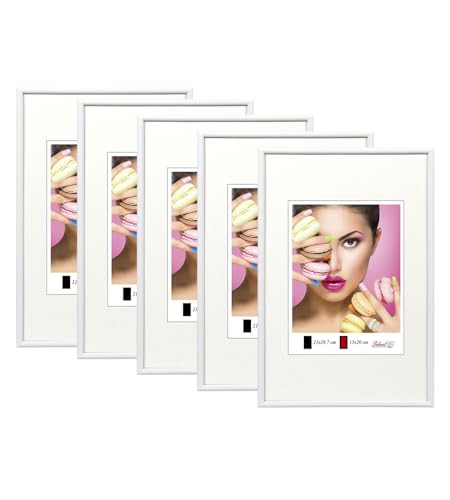 IDEAL TREND 2er 3er 5er Pack Photo Style Set Bilderrahmen Wanddeko Collage Poster Kunststoff Rahmen: Farbe: 5er Pack Weiß | Format: 29,7x42 DIN A3 von IDEAL TREND