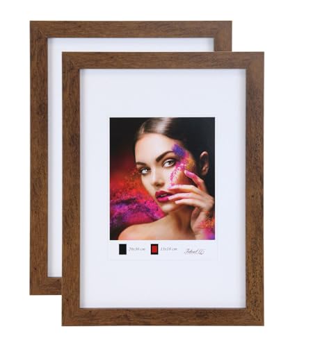 IDEAL TREND 2er 3er 5er Set Holz Bilderrahmen Lifestyle Plexi Foto Rahmen Collage Wanddeko Poster HR-25: Farbe: 2er Pack Braun | Format: 30x40 von IDEAL TREND