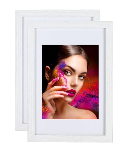 IDEAL TREND 2er 3er 5er Set Holz Bilderrahmen Lifestyle Plexi Foto Rahmen Collage Wanddeko Poster HR-25: Farbe: 2er Pack Weiß | Format: 30x30 von IDEAL TREND
