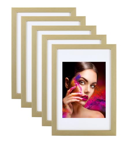 IDEAL TREND 2er 3er 5er Set Holz Bilderrahmen Lifestyle Plexi Foto Rahmen Collage Wanddeko Poster HR-25: Farbe: 5er Pack Gold | Format: 40x50 IDEAL TREND 2er 3er 5er Set Holz Bilderrahmen Lifestyle Plexi Foto Rahmen Collage Wanddeko Poster HR-25: Farbe: 5er Pack Gold | Format: 40x50 von IDEAL TREND