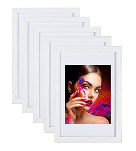 IDEAL TREND 2er 3er 5er Set Holz Bilderrahmen Lifestyle Plexi Foto Rahmen Collage Wanddeko Poster HR-25: Farbe: 5er Pack Weiß | Format: 30x45 von IDEAL TREND