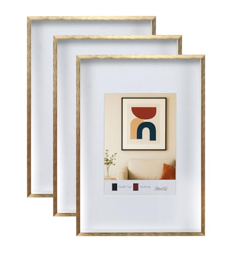 IDEAL TREND 3er 5er Set Aluminium Bilderrahmen 3D Rahmen mit Passepartout & gehärtetem Glas Fotorahmen AL-3: Farbe: 3er Pack Gold | Format: 40x50 IDEAL TREND 3er 5er Set Aluminium Bilderrahmen 3D Rahmen mit Passepartout & gehärtetem Glas Fotorahmen AL-3: Farbe: 3er Pack Gold | Format: 40x50 von IDEAL TREND