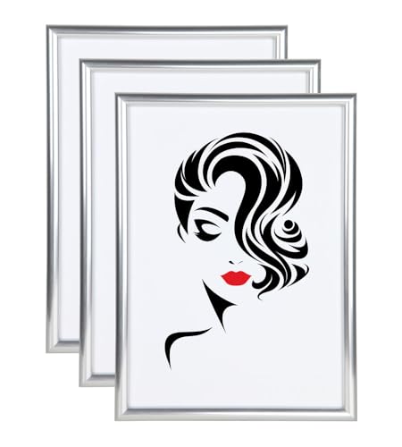 IDEAL TREND 3er 5er Set Classic Leichter Kunststoff Bilder Foto Rahmen Poster Schutz BD: Farbe: 3er Pack Silber | Format: 13x18 von IDEAL TREND