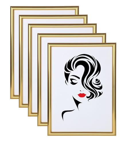IDEAL TREND 3er 5er Set Classic Leichter Kunststoff Bilder Foto Rahmen Poster Schutz BD: Farbe: 5er Pack Gold | Format: 50x70 IDEAL TREND 3er 5er Set Classic Leichter Kunststoff Bilder Foto Rahmen Poster Schutz BD: Farbe: 5er Pack Gold | Format: 50x70 von IDEAL TREND