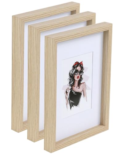 IDEAL TREND 3er 5er Set Holz Bilderrahmen Bilder Foto Rahmen Fotorahmen Wanddeko Collage Poster HR-15: Farbe: 3er Pack Natur | Format: 50x70 von IDEAL TREND