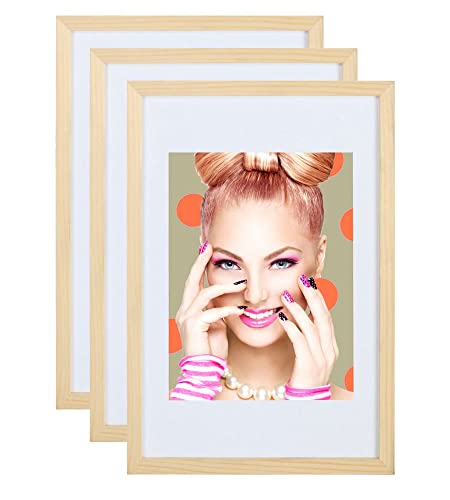 IDEAL TREND 3er 5er Set Holz Bilderrahmen Lifestyle Plexi Foto Rahmen Collage Wanddeko Poster S111: Farbe: 3er Pack Natur | Format: 21x29,7 A4 von IDEAL TREND