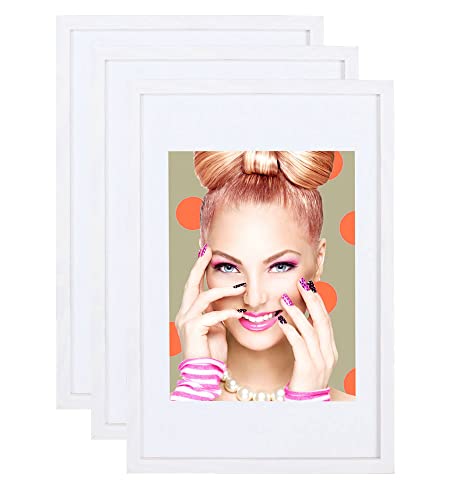 IDEAL TREND 3er 5er Set Holz Bilderrahmen Lifestyle Plexi Foto Rahmen Collage Wanddeko Poster S111: Farbe: 3er Pack Weiß | Format: 40x40 von IDEAL TREND