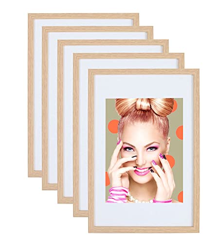 IDEAL TREND 3er 5er Set Holz Bilderrahmen Lifestyle Plexi Foto Rahmen Collage Wanddeko Poster S111: Farbe: 5er Pack Eiche | Format: 30x40 von IDEAL TREND