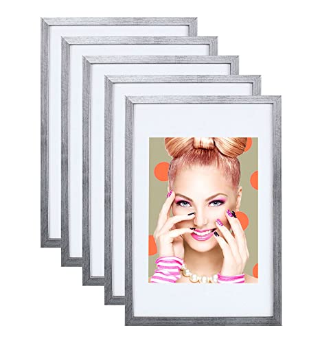 IDEAL TREND 3er 5er Set Holz Bilderrahmen Lifestyle Plexi Foto Rahmen Collage Wanddeko Poster S111: Farbe: 5er Pack Silber | Format: 50x50 von IDEAL TREND