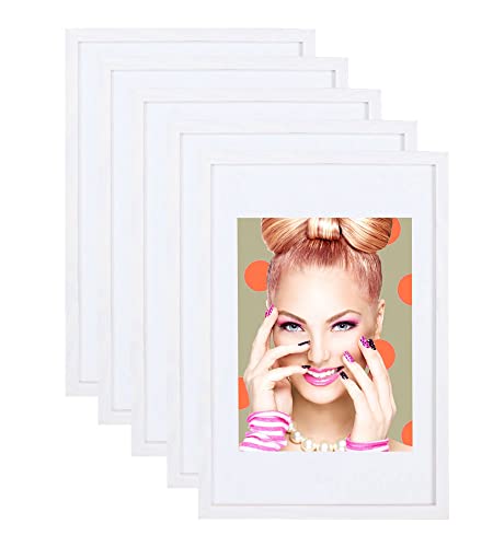 IDEAL TREND 3er 5er Set Holz Bilderrahmen Lifestyle Plexi Foto Rahmen Collage Wanddeko Poster S111: Farbe: 5er Pack Weiß | Format: 30x40 von IDEAL TREND