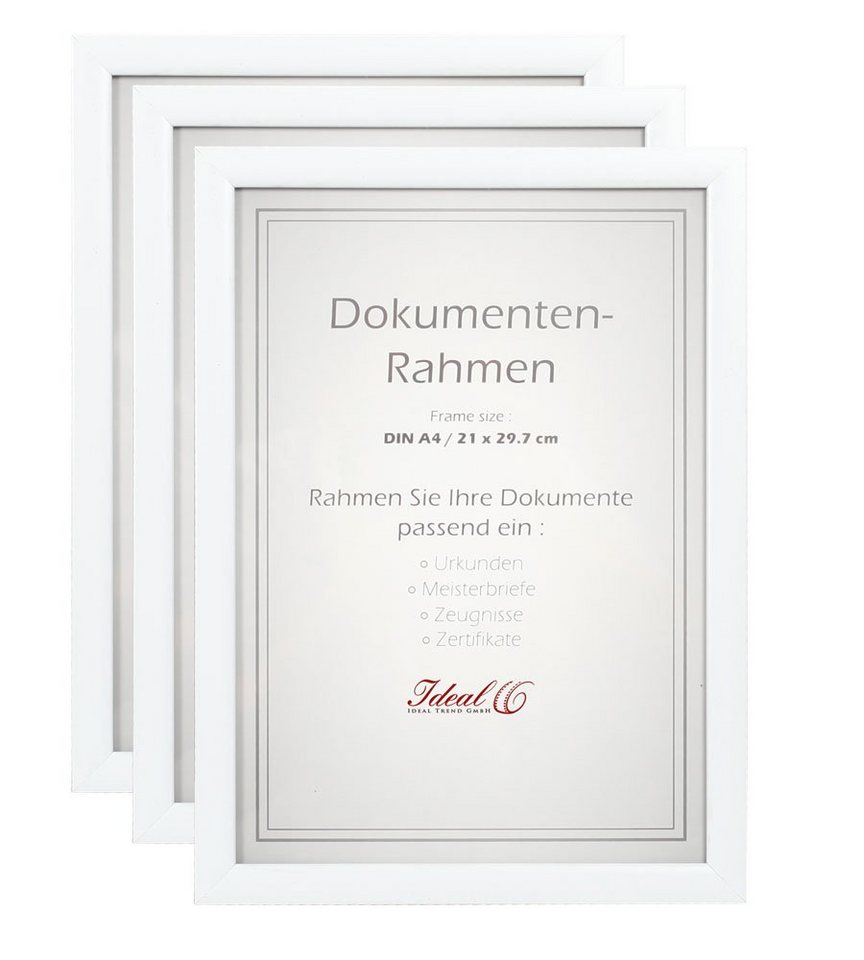 IDEAL TREND Bilderrahmen 2er 3er 5er 10er Pack Dokument Bilderrahmen 21x29,7 DIN A4 Urkunde Fot von IDEAL TREND