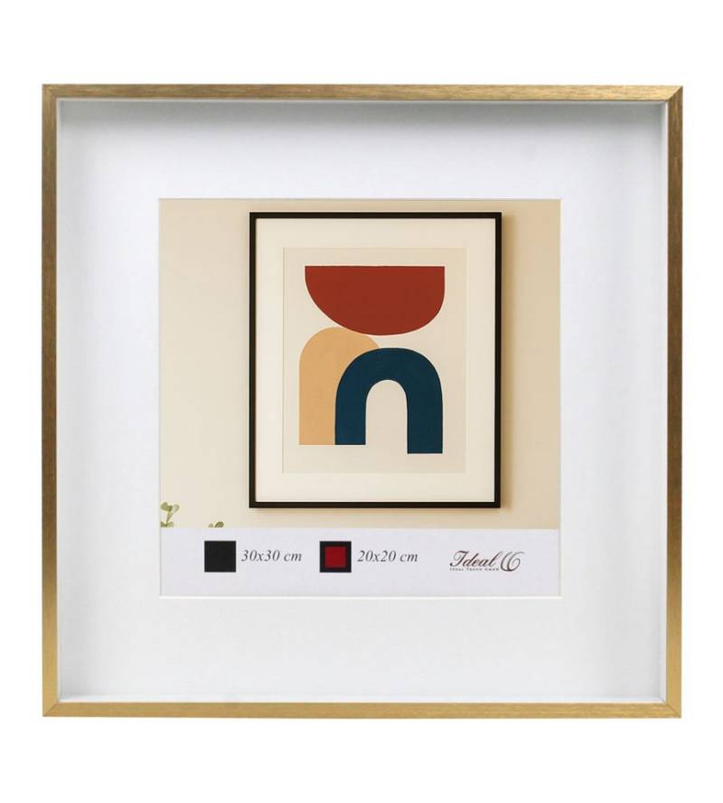 IDEAL TREND Bilderrahmen Aluminium Bilderrahmen 3D Rahmen mit Passepartout & gehärtetem Glas Fo, für 1 Bilder (1 St), Schrägschnitt Passepartout von IDEAL TREND