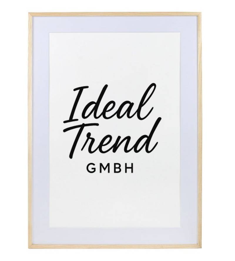 IDEAL TREND Bilderrahmen Bilderrahmen Massivholz Eiche mit Passepartout & gehärtetem Echtglas O, für 1 Bilder (1 St), Bruchsicheres gehärtetes Glas Hochwertige Schrägschnittpassepartout von IDEAL TREND