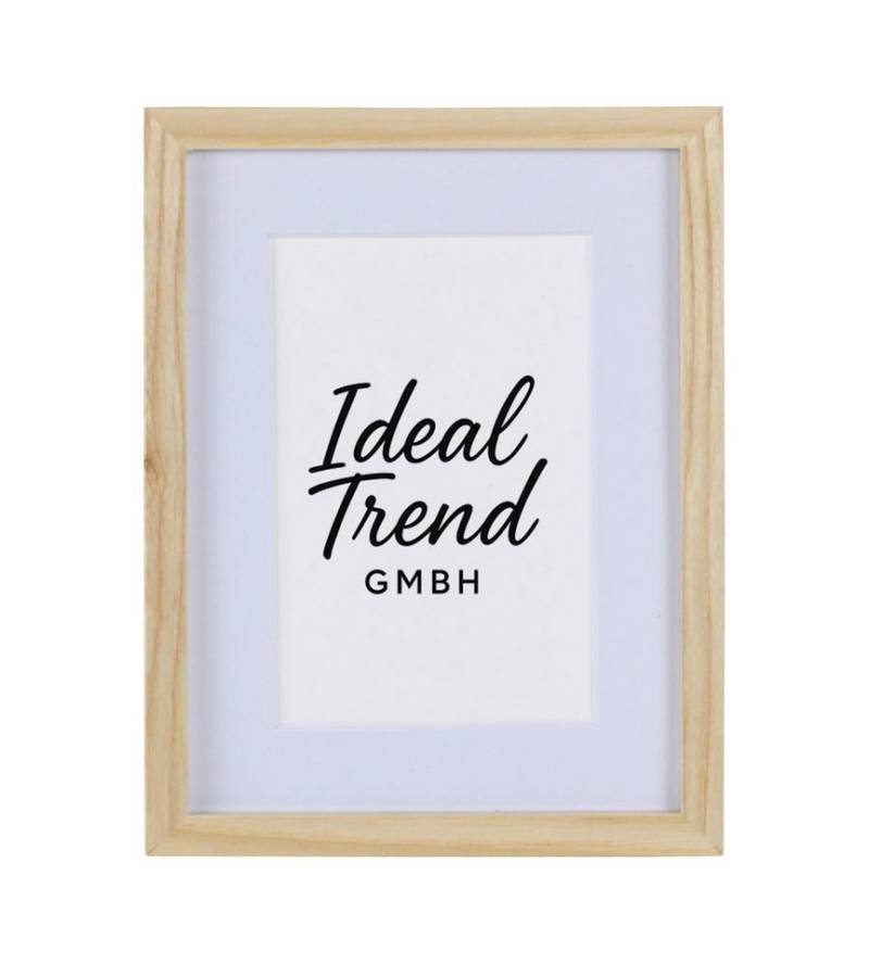 IDEAL TREND Bilderrahmen Bilderrahmen Massivholz Eiche mit Passepartout & gehärtetem Echtglas O, für 1 Bilder (1 St), Bruchsicheres gehärtetes Glas Hochwertige Schrägschnittpassepartout von IDEAL TREND