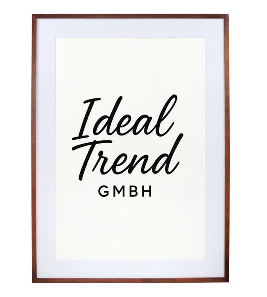 IDEAL TREND Bilderrahmen Bilderrahmen Massivholz Eiche mit Passepartout & gehärtetem Echtglas O, für 1 Bilder (1 St), Bruchsicheres gehärtetes Glas Hochwertige Schrägschnittpassepartout von IDEAL TREND