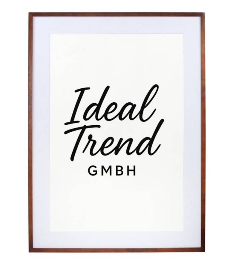 IDEAL TREND Bilderrahmen Bilderrahmen Massivholz Eiche mit Passepartout & gehärtetem Echtglas O, für 1 Bilder (1 St), Bruchsicheres gehärtetes Glas Hochwertige Schrägschnittpassepartout von IDEAL TREND