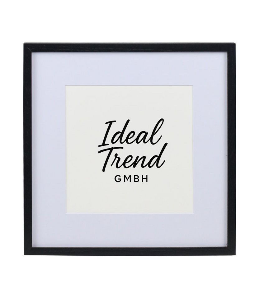 IDEAL TREND Bilderrahmen Bilderrahmen Massivholz Eiche mit Passepartout & gehärtetem Echtglas O, für 1 Bilder (1 St), Bruchsicheres gehärtetes Glas Hochwertige Schrägschnittpassepartout von IDEAL TREND