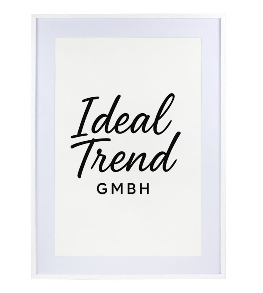 IDEAL TREND Bilderrahmen Bilderrahmen Massivholz Eiche mit Passepartout & gehärtetem Echtglas O, für 1 Bilder (1 St), Bruchsicheres gehärtetes Glas Hochwertige Schrägschnittpassepartout von IDEAL TREND