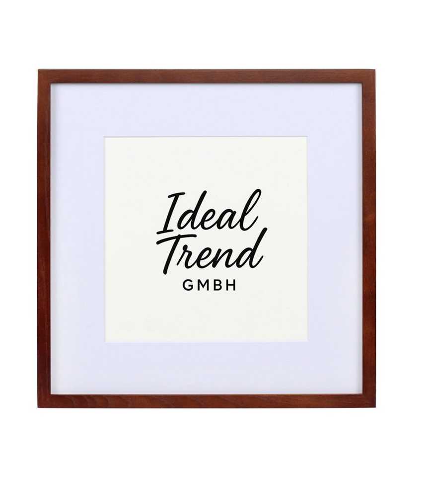 IDEAL TREND Bilderrahmen Bilderrahmen Massivholz Eiche mit Passepartout & gehärtetem Echtglas O, für 1 Bilder (1 St), Bruchsicheres gehärtetes Glas Hochwertige Schrägschnittpassepartout von IDEAL TREND