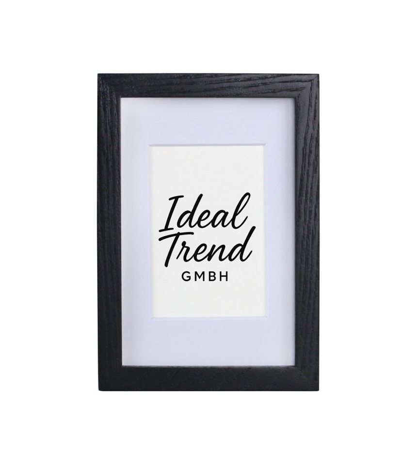 IDEAL TREND Bilderrahmen Bilderrahmen Massivholz Eiche mit Passepartout & gehärtetem Echtglas O, für 1 Bilder (1 St), Bruchsicheres gehärtetes Glas Hochwertige Schrägschnittpassepartout von IDEAL TREND