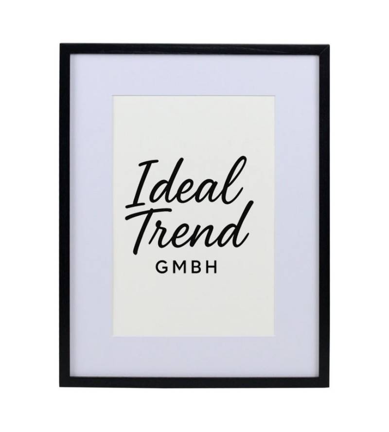 IDEAL TREND Bilderrahmen Bilderrahmen Massivholz Eiche mit Passepartout & gehärtetem Echtglas O, für 1 Bilder (1 St), Bruchsicheres gehärtetes Glas Hochwertige Schrägschnittpassepartout von IDEAL TREND