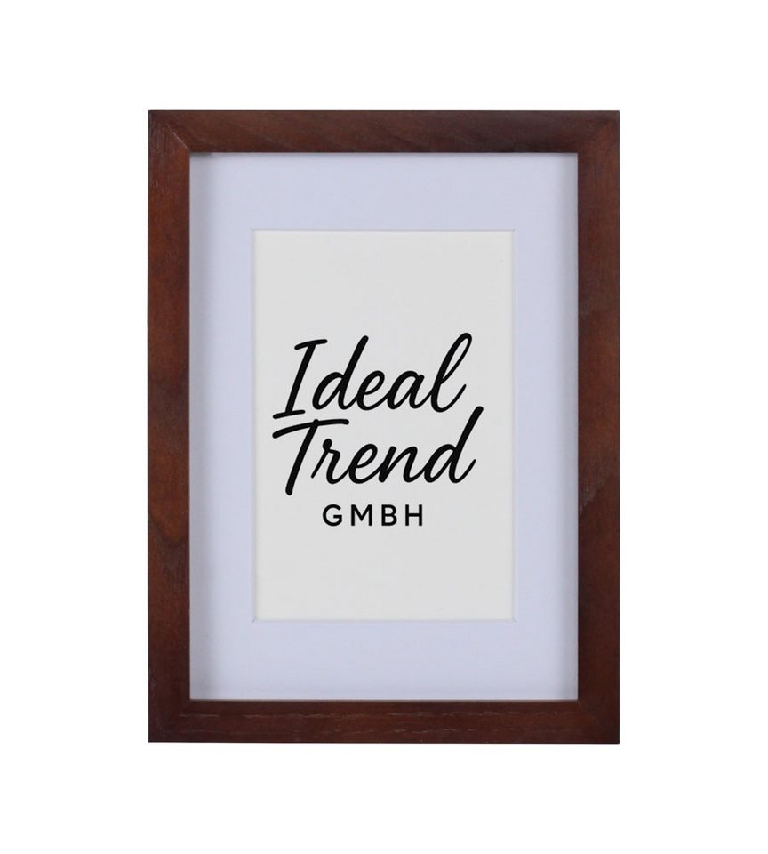 IDEAL TREND Bilderrahmen Bilderrahmen Massivholz Eiche mit Passepartout & gehärtetem Echtglas O, für 1 Bilder (1 St), Bruchsicheres gehärtetes Glas Hochwertige Schrägschnittpassepartout von IDEAL TREND