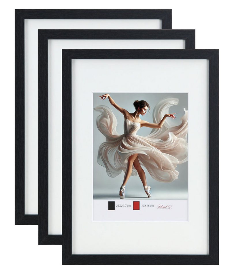 IDEAL TREND Bilderrahmen Set Holzbilderrahmen mit Passepartout Elegantes Design Foto Rahmen C, für 3 Bilder IDEAL TREND Bilderrahmen Set Holzbilderrahmen mit Passepartout Elegantes Design Foto Rahmen C, für 3 Bilder von IDEAL TREND