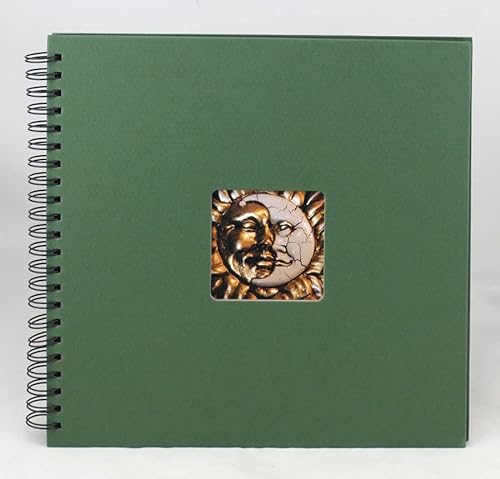 Charme Spiralalbum 30x30 cm 40 schwarze Seiten Foto Album mit Bildausschnitt: Farbe: Grün von IDEAL TREND